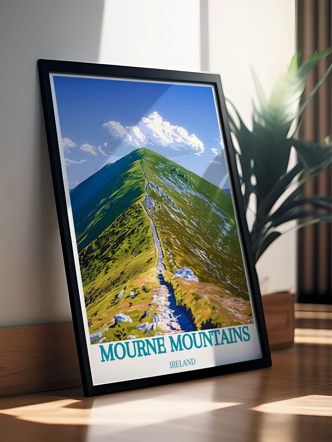 Mourne Mountains Ireland Green Summit Stone Path Peak Poster - Image 3
