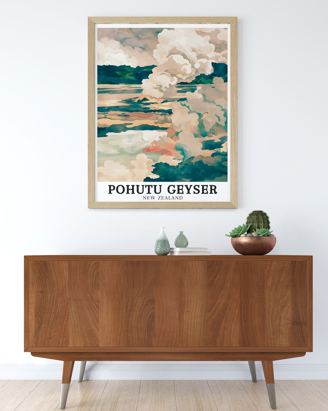 Pohutu Geyser New Zealand Thermal Steam Clouds Rotorua View Poster - Image 2