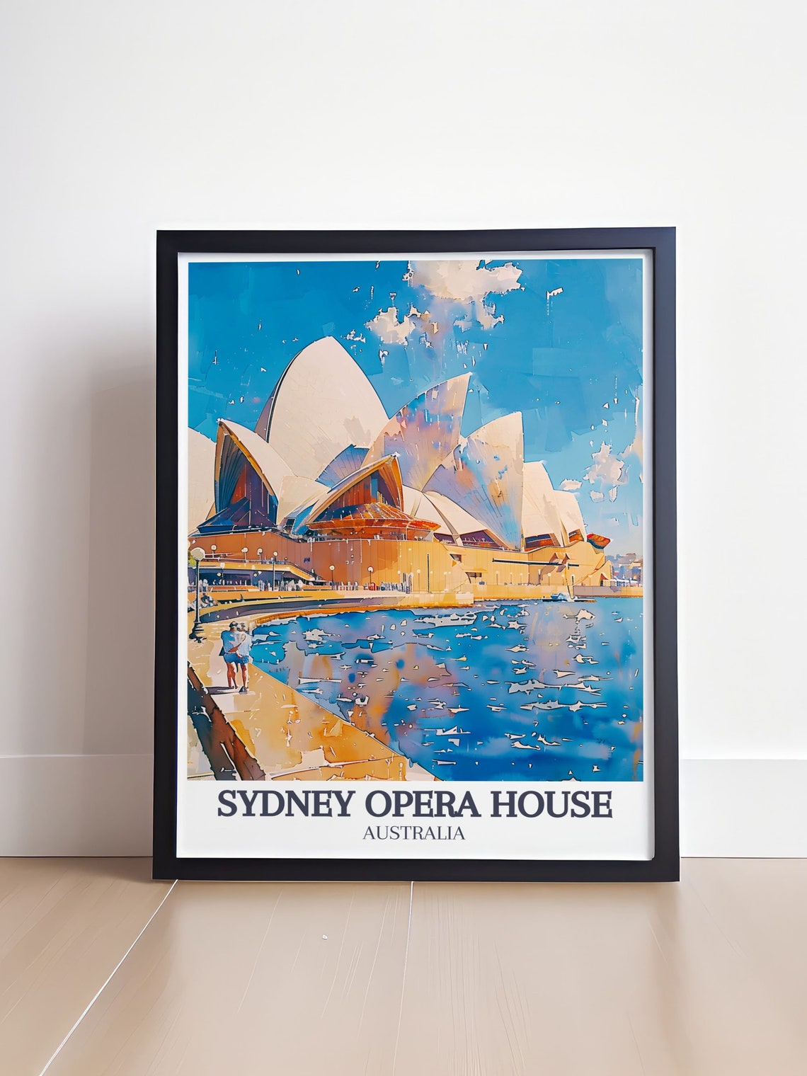 Sydney Opera House Circular Quay Harbour Watercolor Day View Poster - Image 4