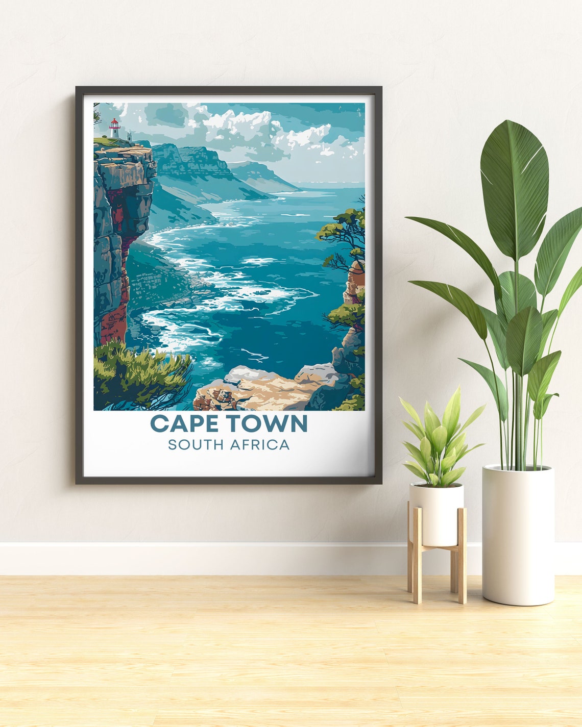Cape Town South Africa Cape Point Cliffs Ocean Travel Poster - Image 2