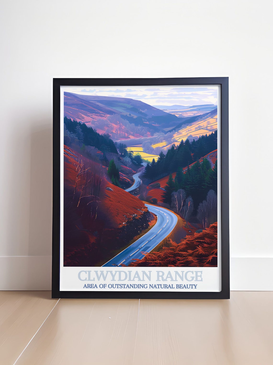 Clwydian Range Winding Mountain Road Through Autumn Valleys Poster - Image 4