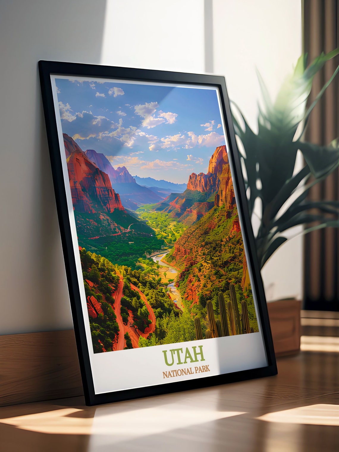 Utah National Park Red Rock Canyon Winding River Valley Poster - Image 3