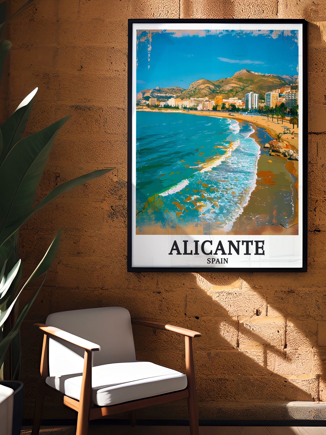 Alicante Wall Art Playa De San Juan Mediterranean Sea Alicante Print Playa De San Juan Mediterranean Sea Travel Poster Alicante Decor - Image 3