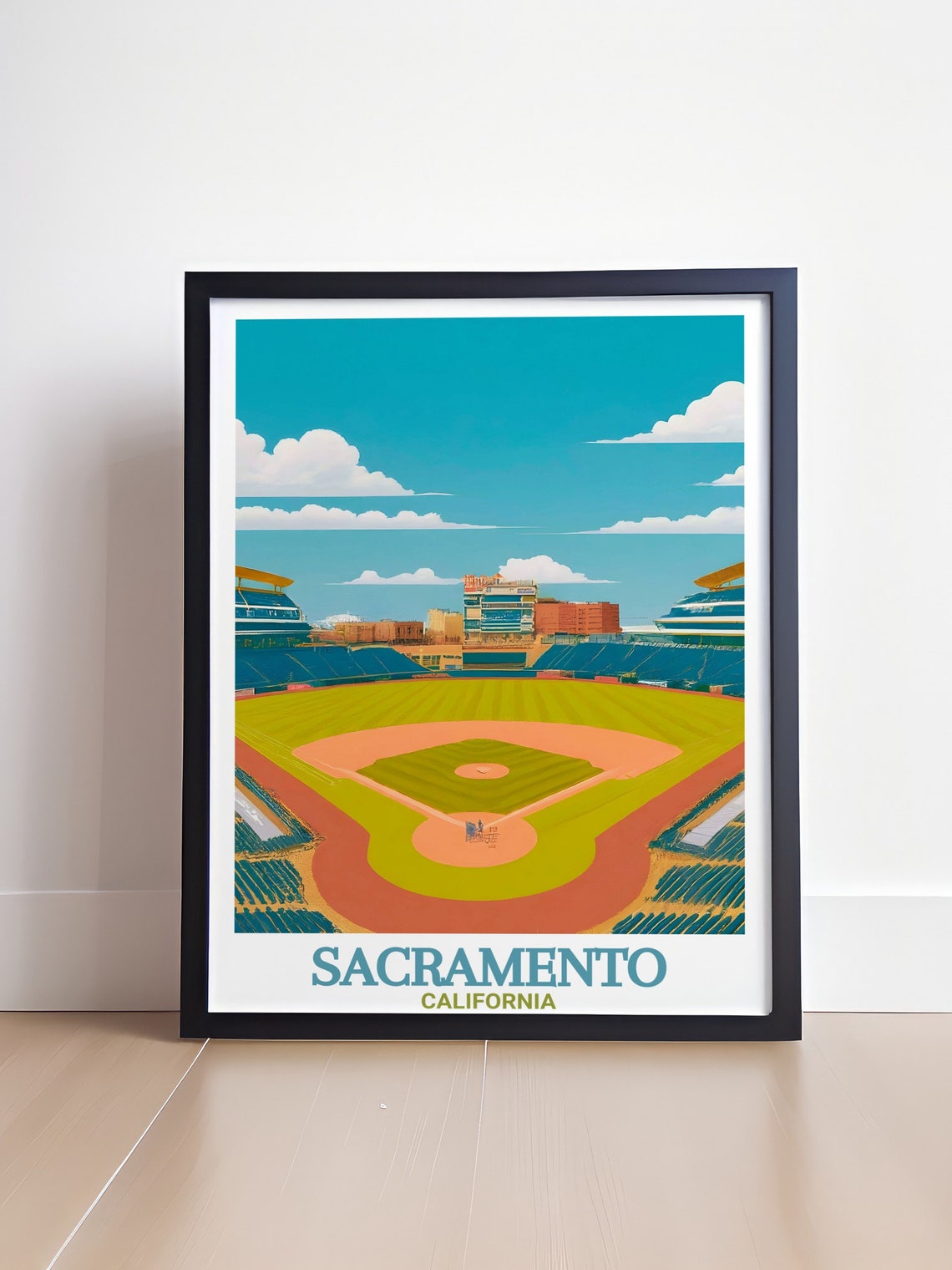 Sacramento Raley Field Baseball Stadium Bird's-Eye View Poster - Image 4