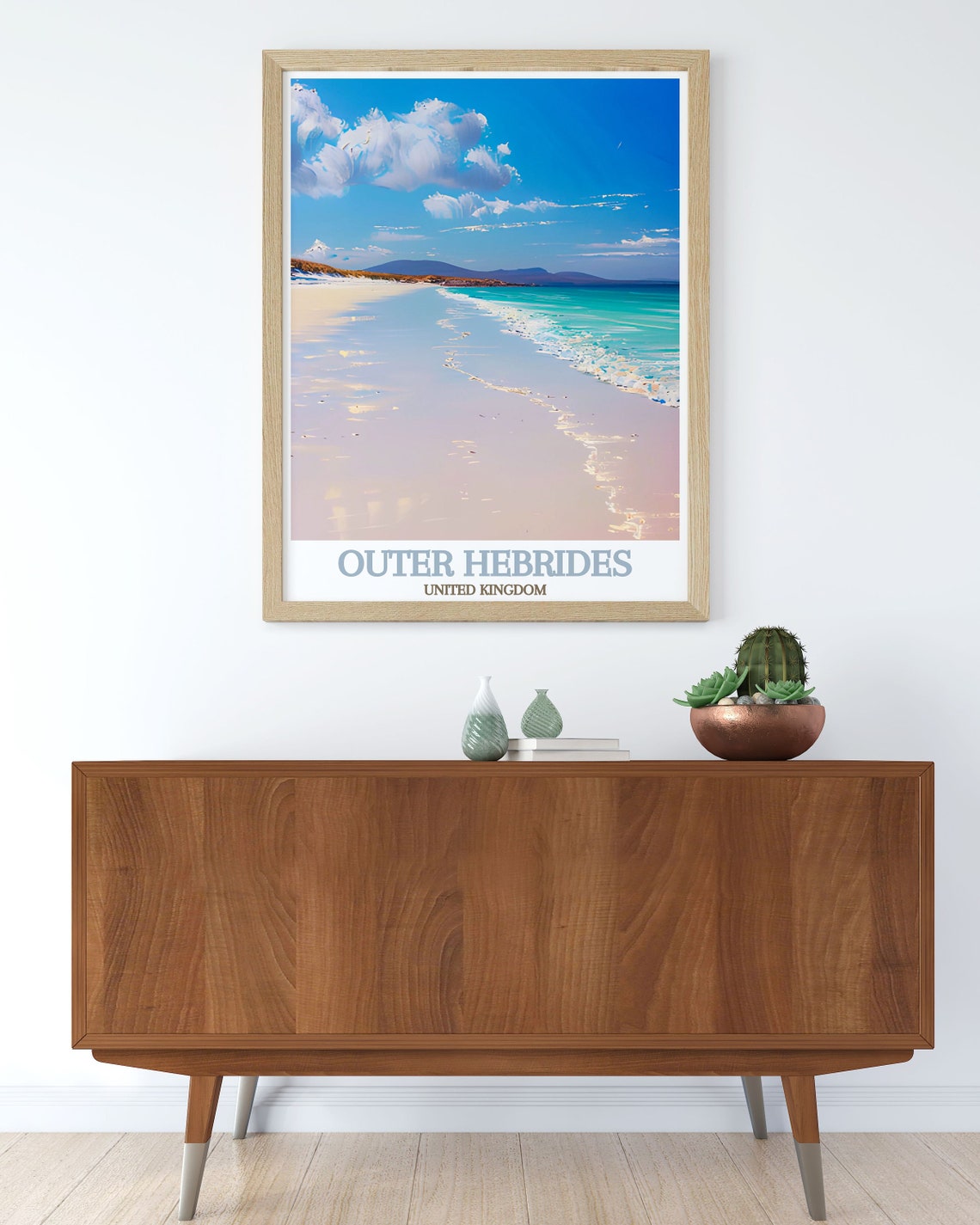 Outer Hebrides Luskentyre Beach White Sands Luminous Glow Poster - Image 2