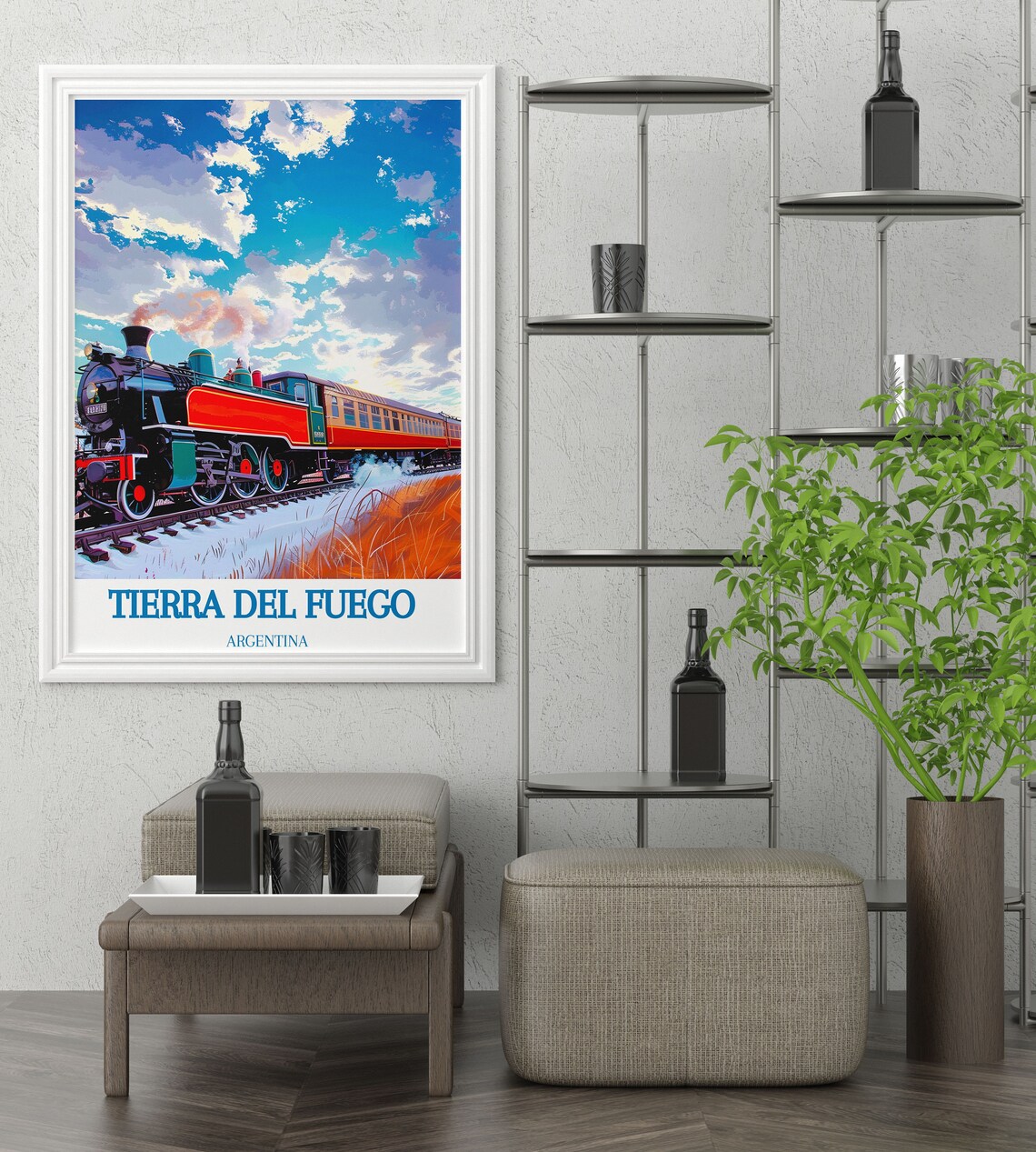Tierra del Fuego Argentina Vintage Steam Train Journey Scene Poster - Image 3