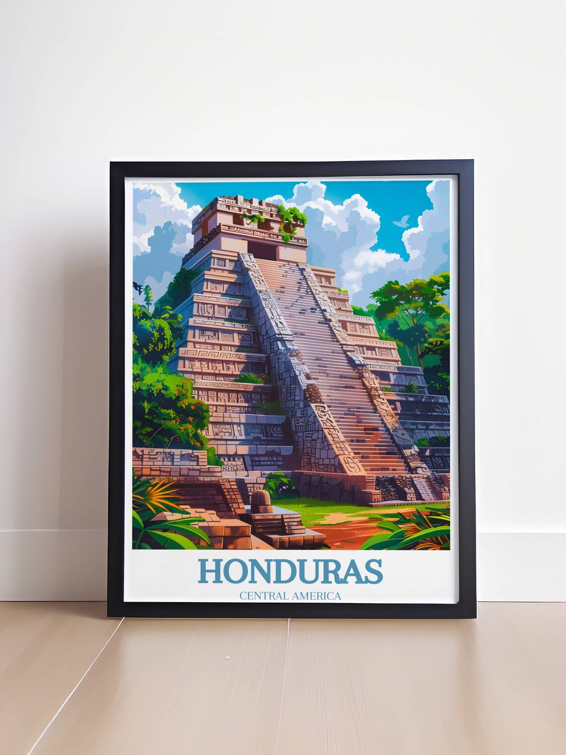 Honduras Travel Poster, Copan Ruinas Landscape - Image 4