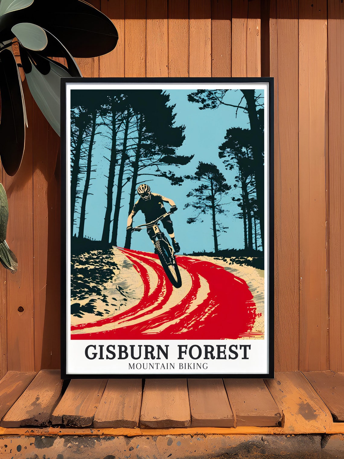 Gisburn Forest Mountain Biking Trail Rider Pine Forest Poster - Image 3