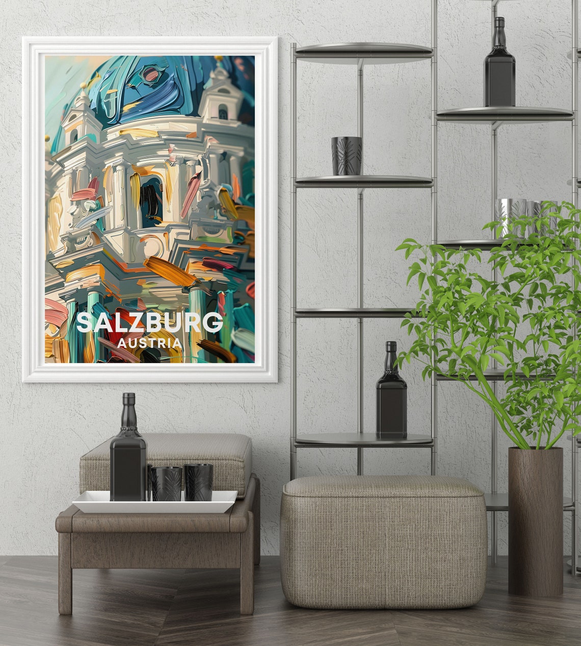 Salzburg Cathedral Decor Salzburg Cathedral Print Salzburg Cathedral And Zauchensee Ski Resort Poster Salzburg Cathedral Art - Image 2