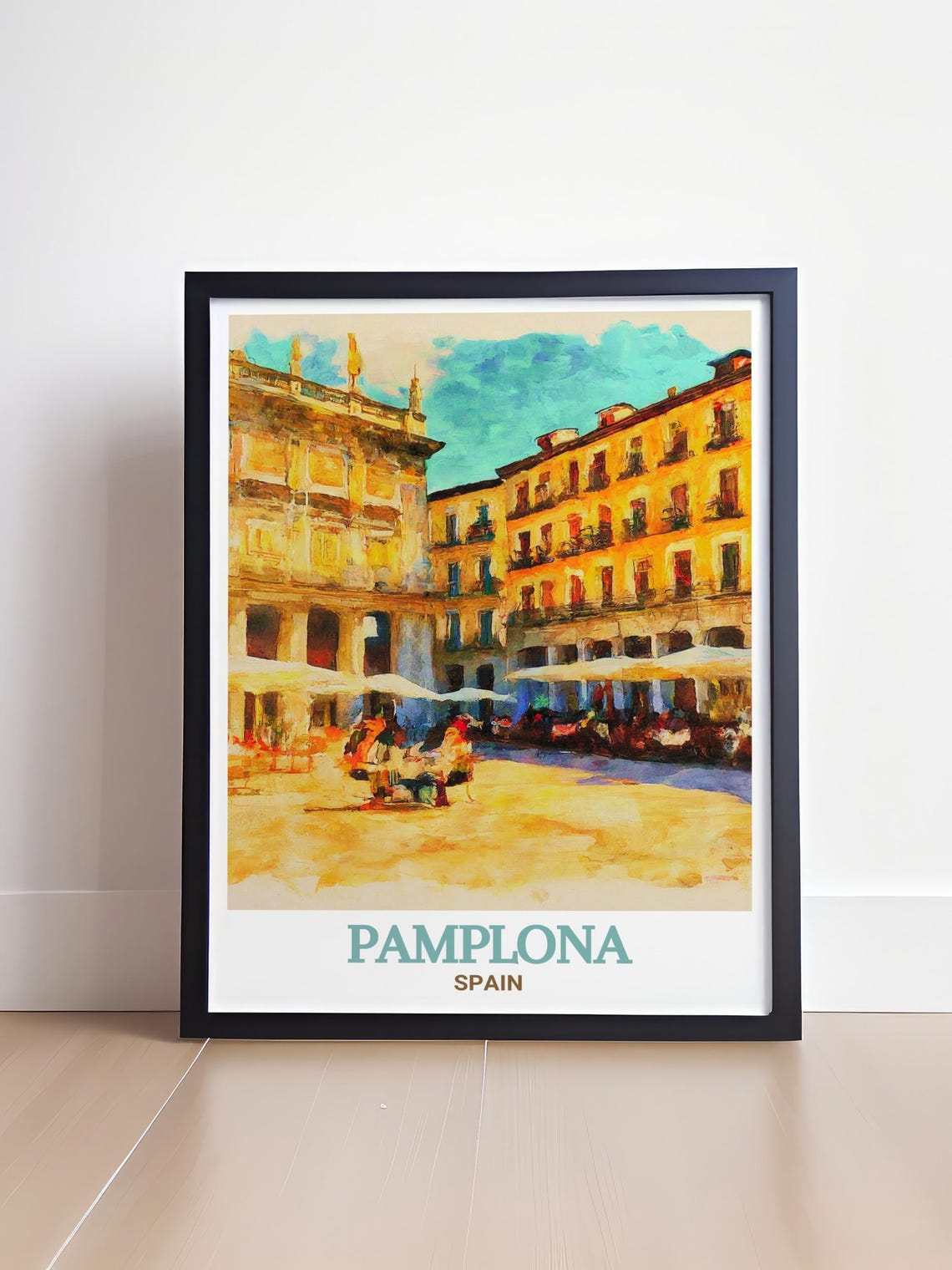 Pamplona Spain Plaza del Castillo Sunlit Old Town Square Poster - Image 3