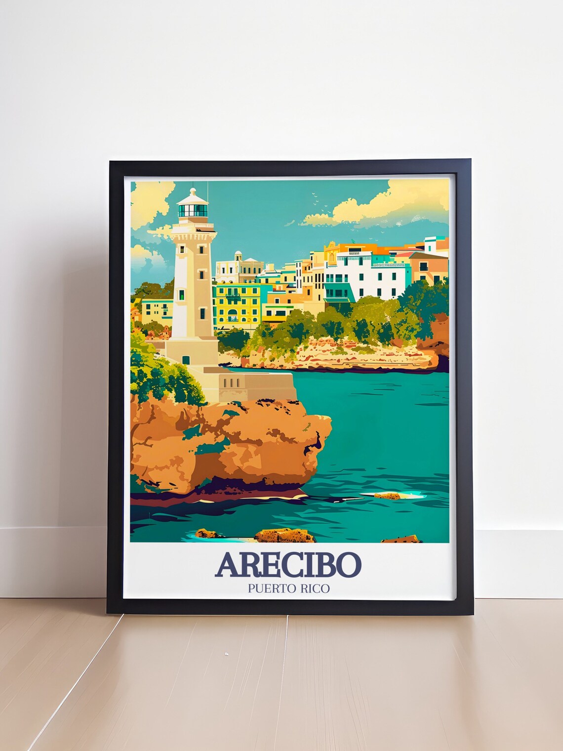 Arecibo Travel Poster, Lighthouse Landmark Art Print - Image 4