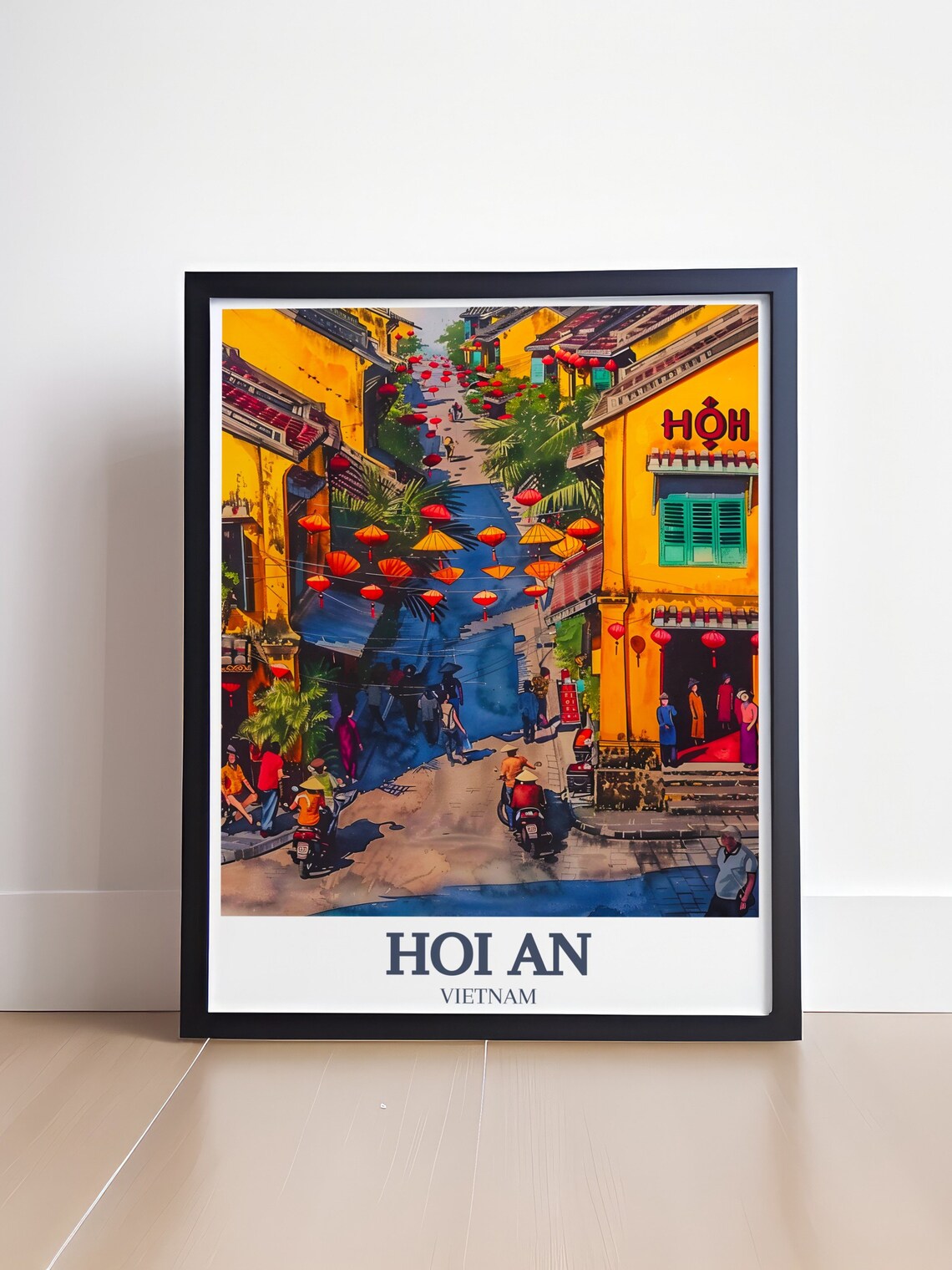 Vietnam Hoi An Lantern Street Ancient Town Colorful Travel Poster - Image 4