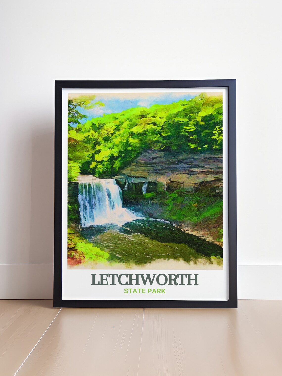 Letchworth State Park Gorge Waterfall Plunge Scenic Nature Poster - Image 4