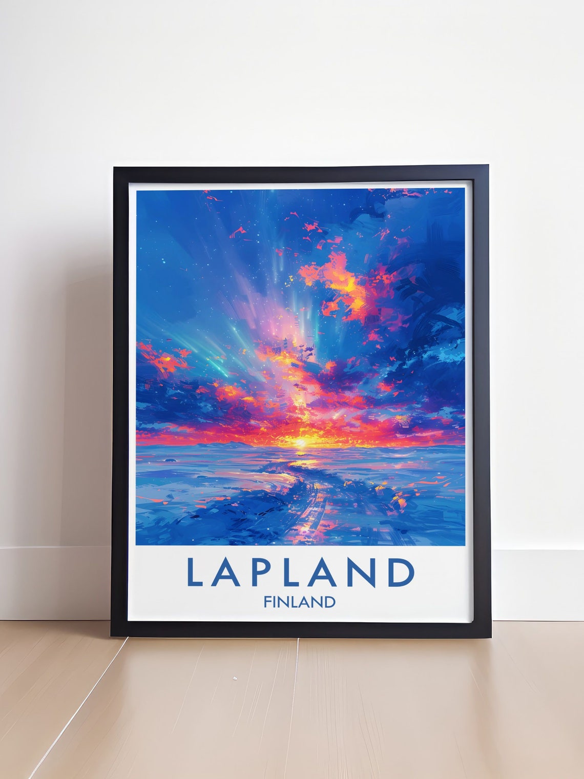 Lapland Finland Colorful Northern Lights Aurora Sky Art Poster - Image 4