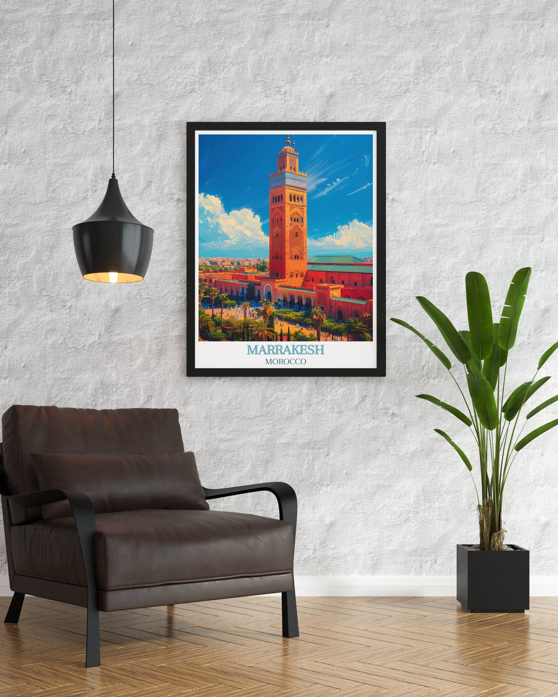 Marrakesh Morocco Koutoubia Mosque Minaret City Skyline Poster - Image 2