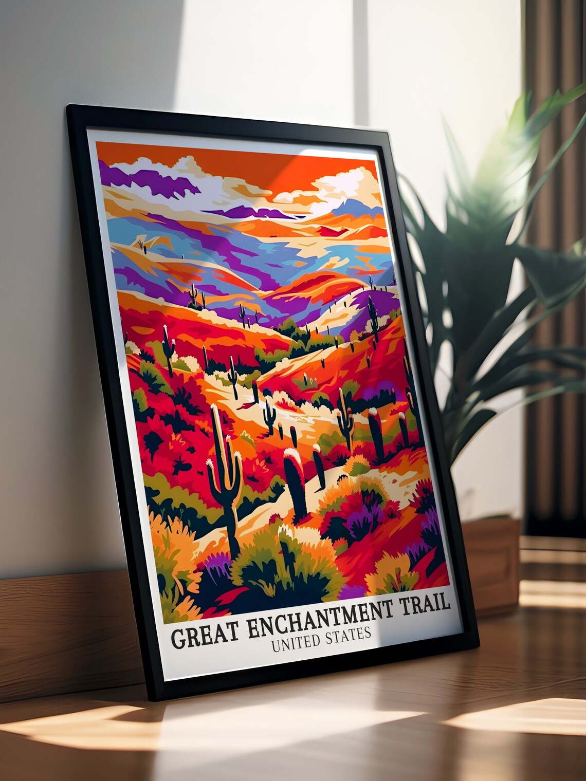 Great Enchantment Trail Saguaro Desert Arizona Cactus Art Poster - Image 3
