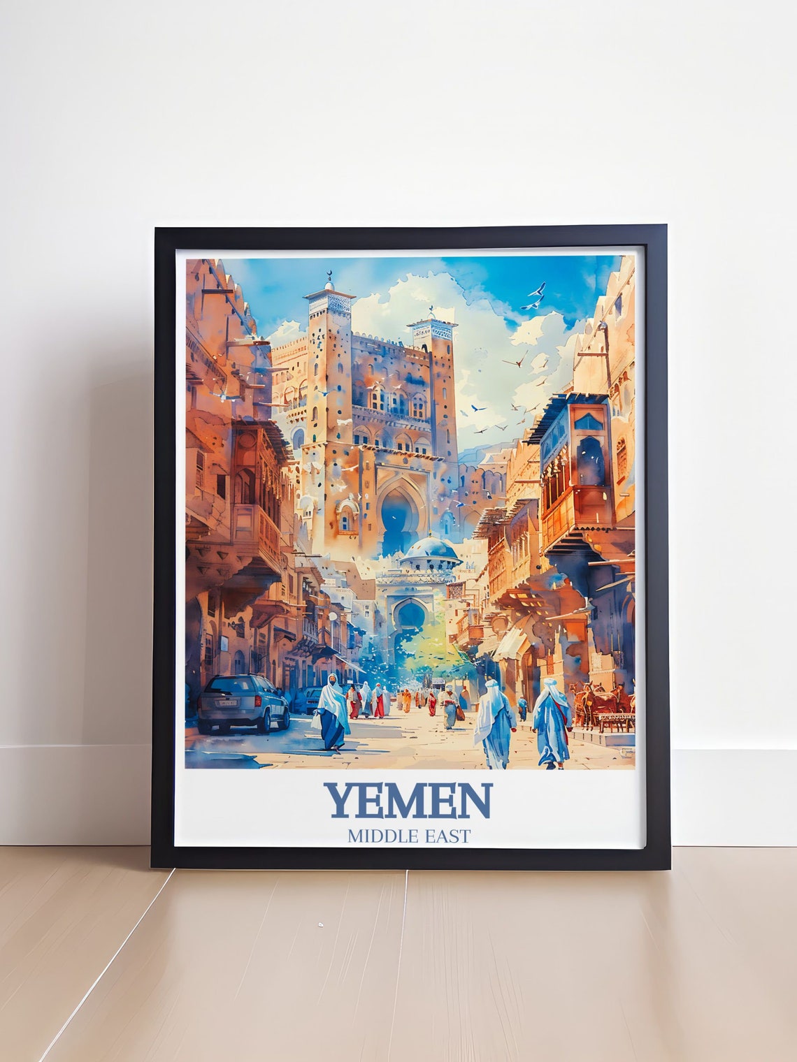 Yemen Old Sanaa Bab Al Yaman Bustling Street Scene Middle East Poster - Image 4