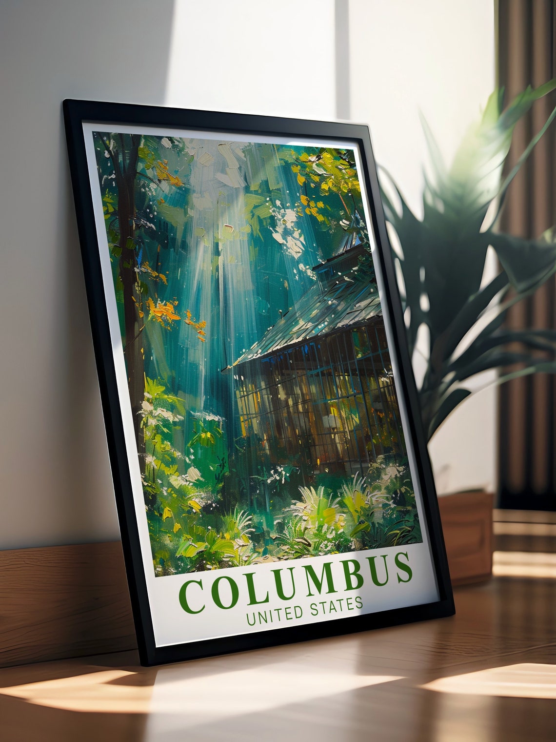 Columbus Conservatory Glasshouse Garden Sunlight Travel Poster - Image 3