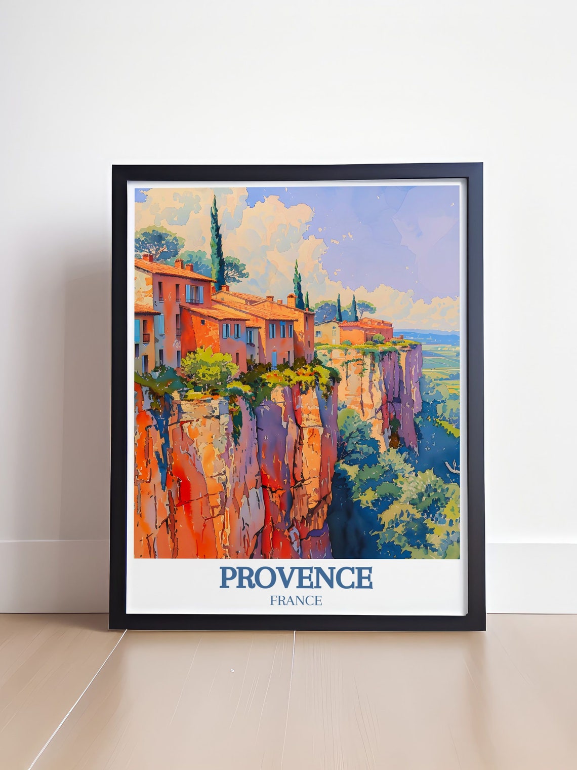 Provence Travel Poster Art Poster Of Roussillon Ochre Village Roussillon Ochre Village Poster Roussillon Ochre Village Travel Poster - Image 4