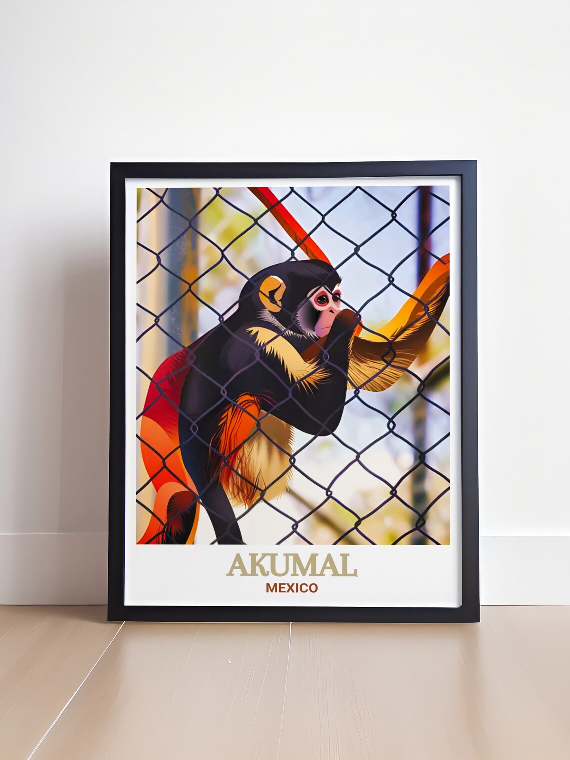 Akumal Monkey Sanctuary Poster Mexico Rescued Monkey Wildlife Art - Image 4