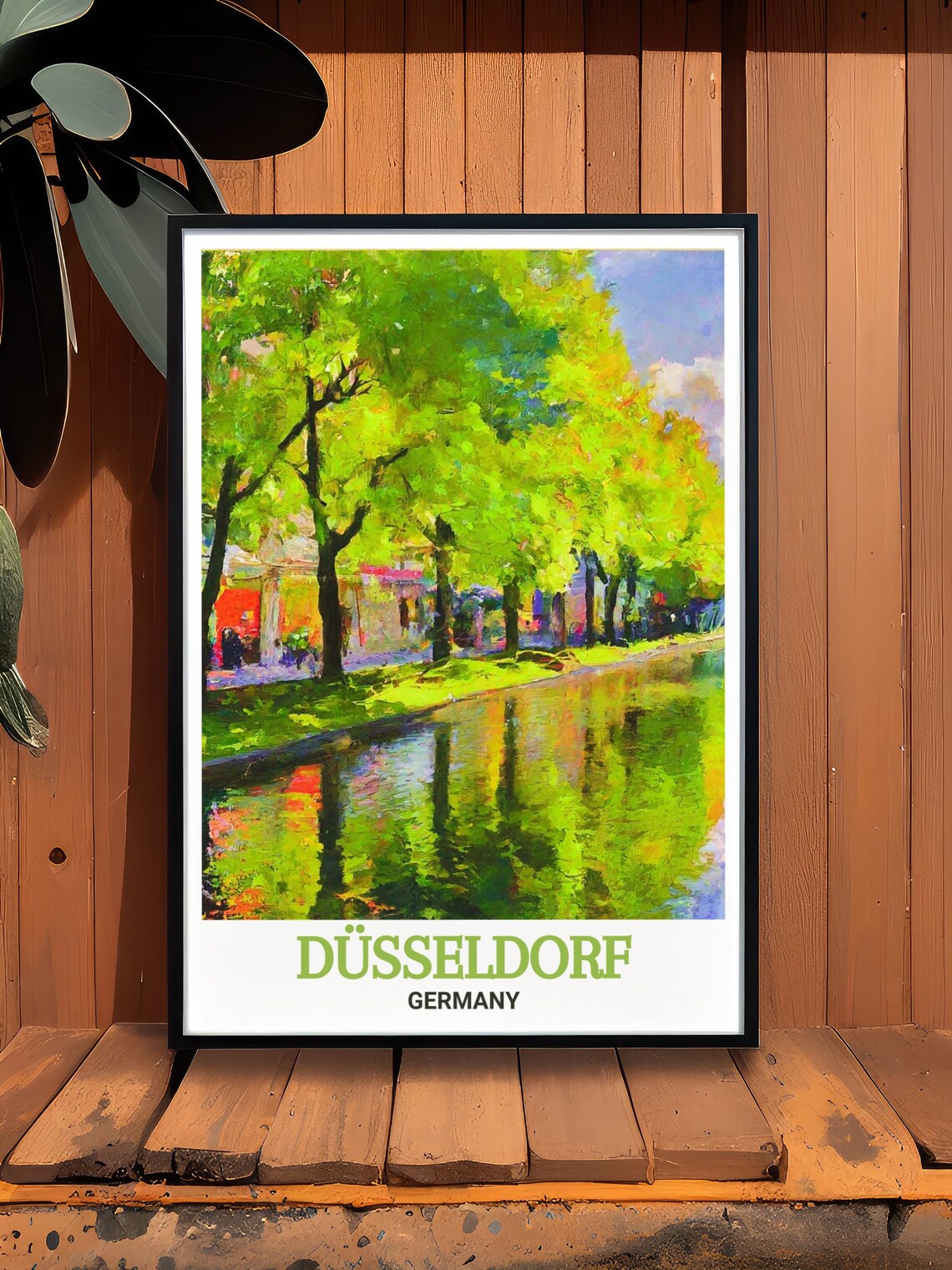 Düsseldorf Germany Königsallee Canal Impressionist Avenue Poster - Image 2