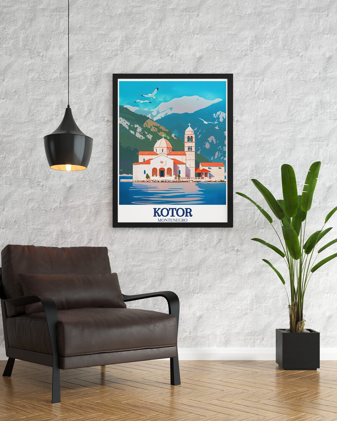 Kotor Montenegro Our Lady Of The Rocks Island Church Scenic Poster - Image 3