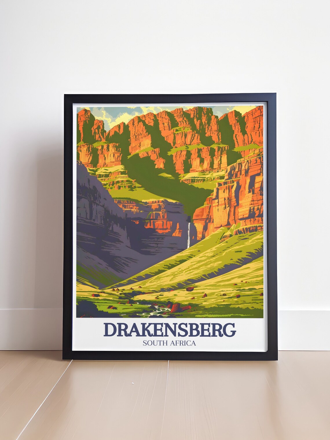 Drakensberg South Africa Giants Castle Red Cliffs Green Valley Poster - Image 4