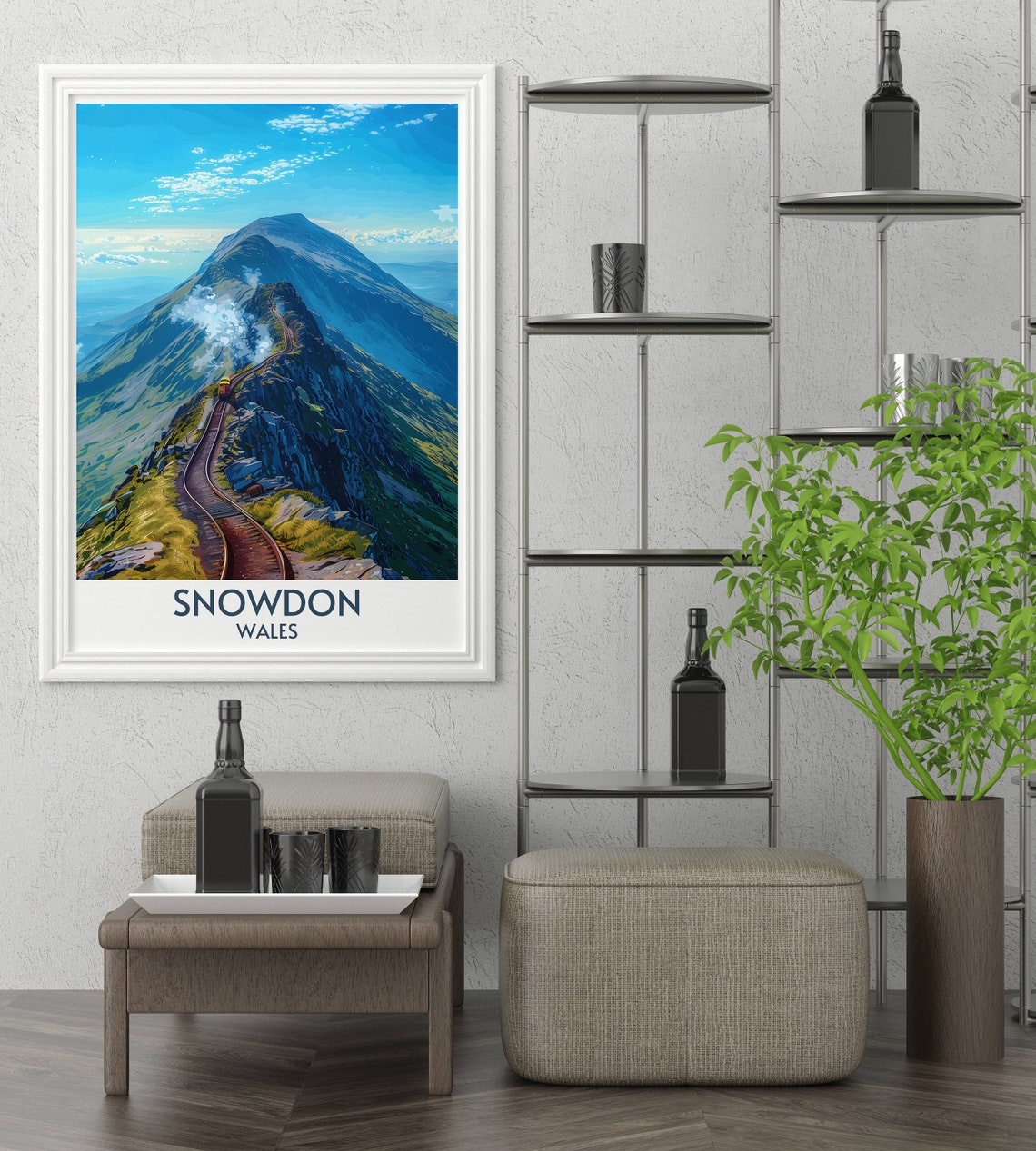 Snowdon Wales Travel Poster Mountain Railway Above the Clouds View - Image 2