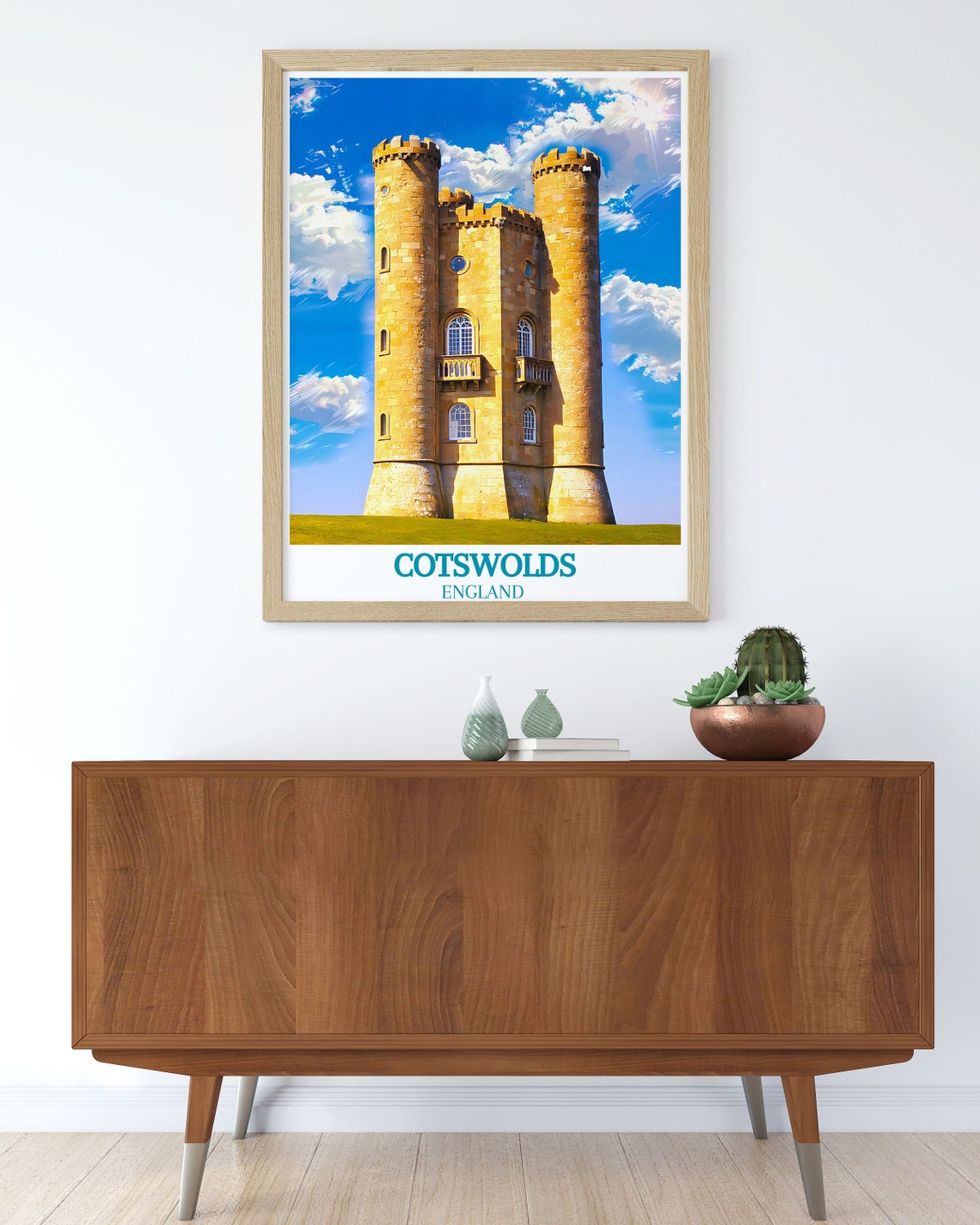 Cotswolds England Broadway Tower Sunny Historic Stone Folly Poster - Image 3