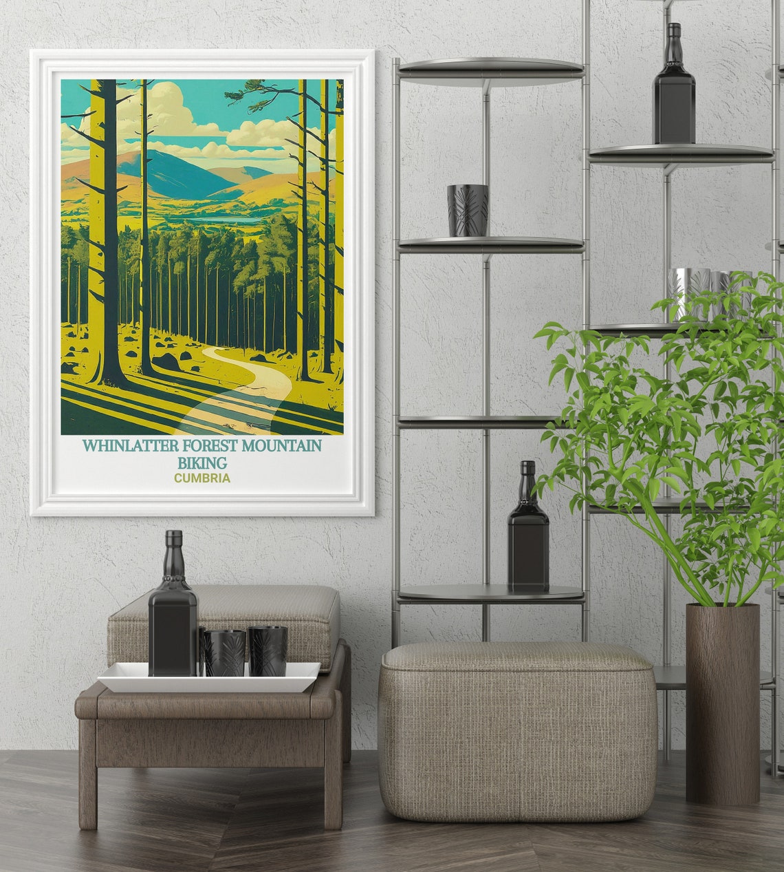 Whinlatter Forest Mountain Biking Cumbria Trail Travel Poster - Image 2