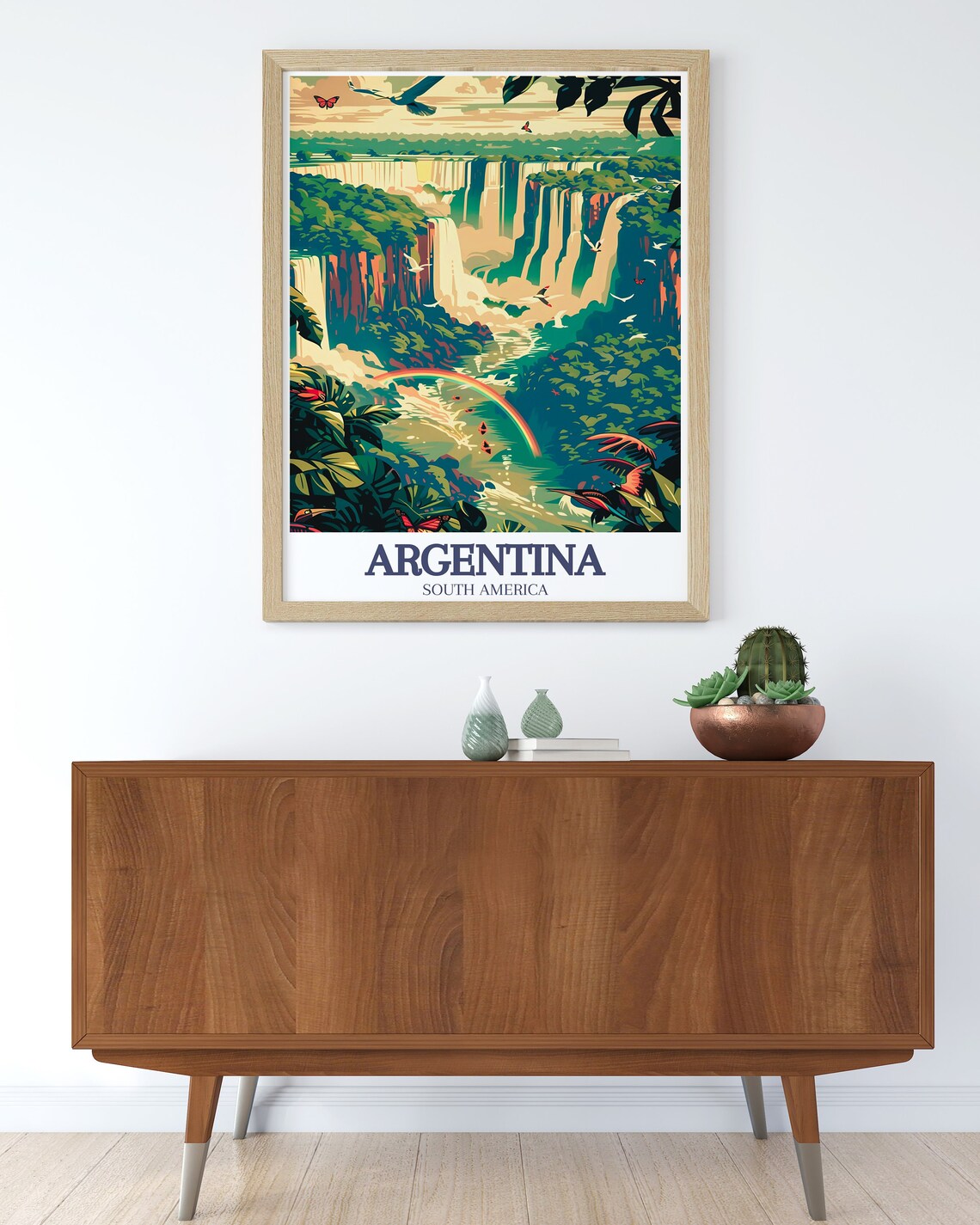 Argentina Iguazu Falls Rainbow Jungle Waterfalls Travel Poster - Image 2