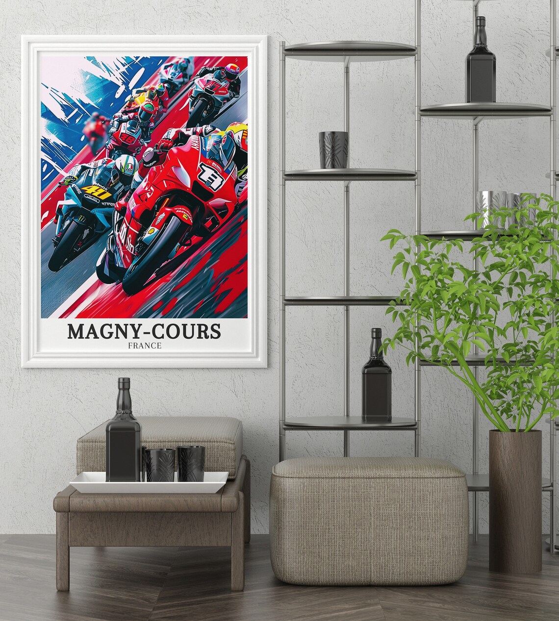 Magny-Cours France MotoGP Motorcycle Racing Action Sports Poster - Image 3