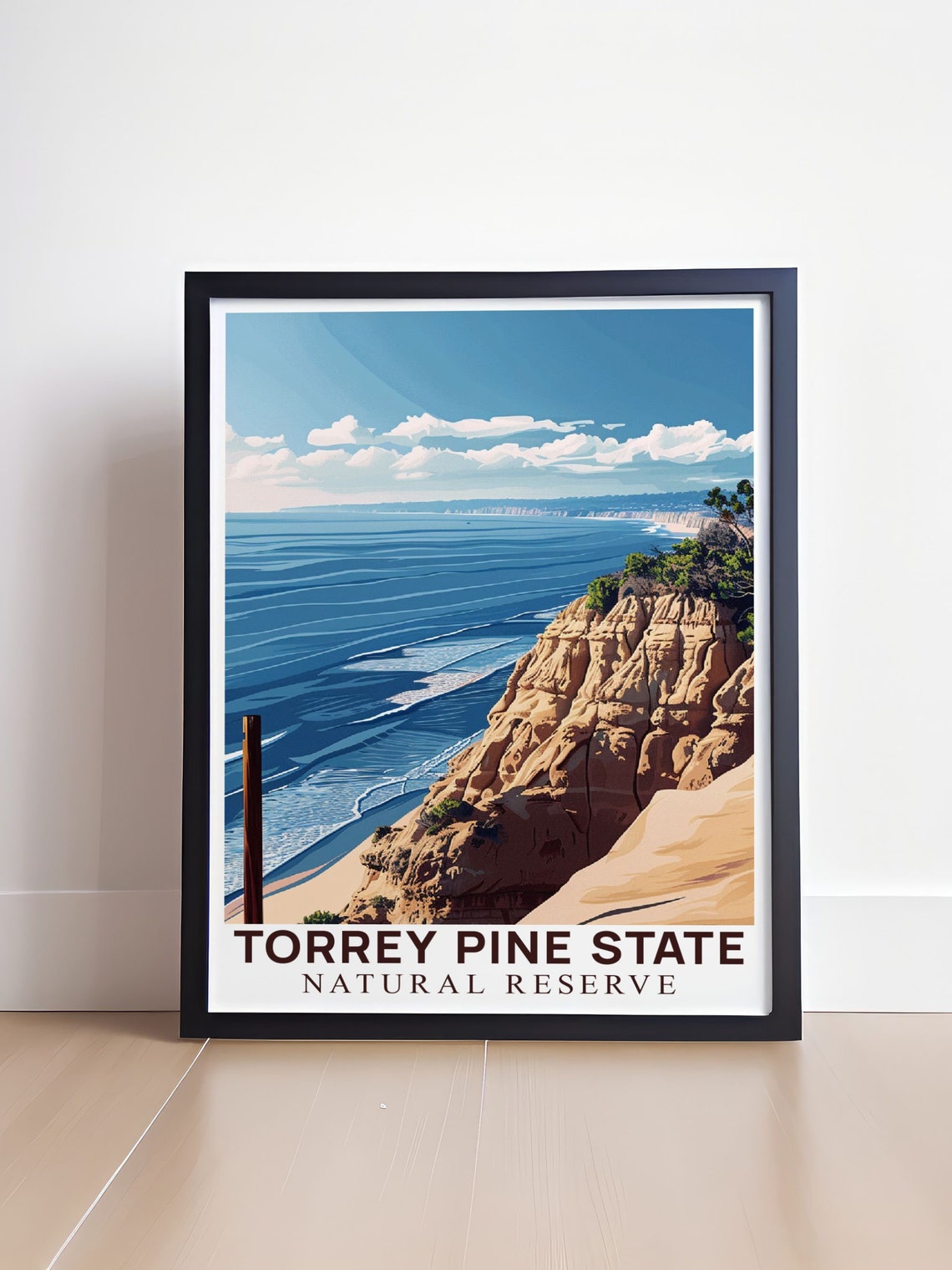 Torrey Pines State Natural Reserve Cliffs Pacific Coast Travel Poster - Image 4