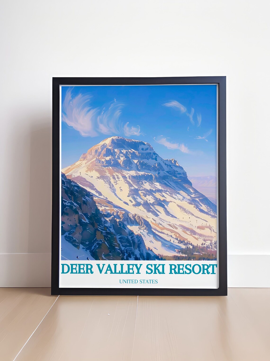 Snowy Bald Mountain Peak Deer Valley Ski Resort Utah Travel Poster - Image 4