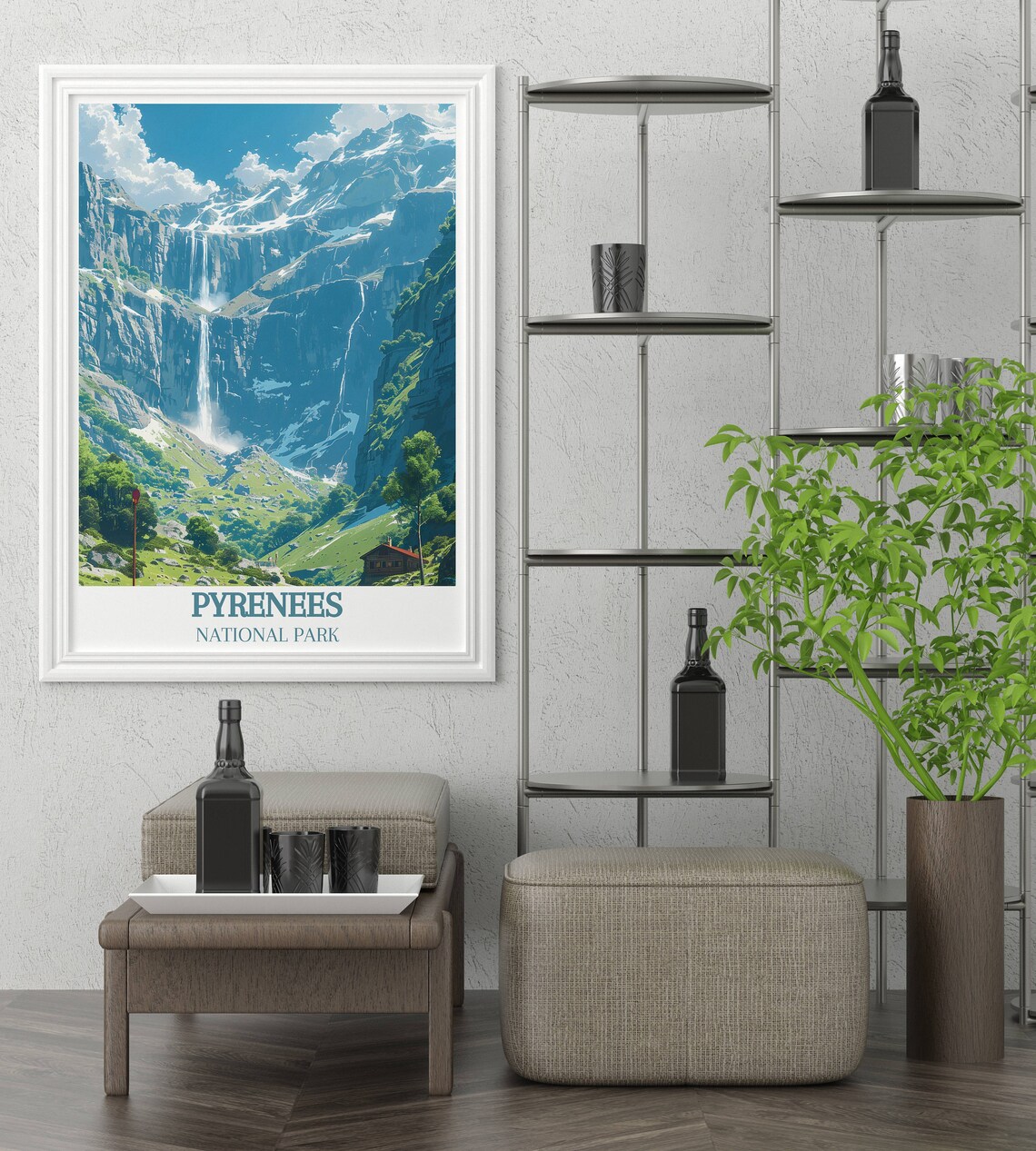 Pyrenees National Park Alpine Waterfalls Mountain Cabin Valley Poster - Image 4