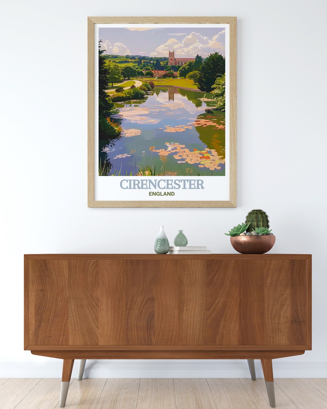 Abbey Grounds Lake Cirencester England Peaceful Park Travel Poster - Image 3