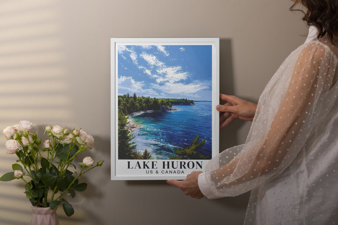 Lake Huron Daytime Shoreline Poster With Rocky Coast And Blue Water - Image 3