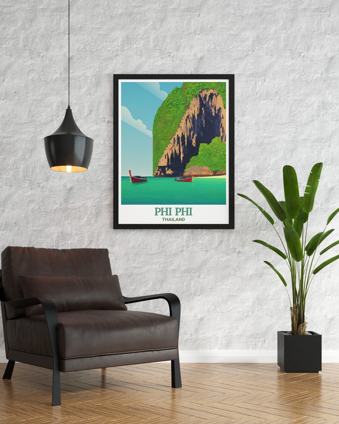 Phi Phi Islands Viking Cave Thailand Tropical Beach Travel Poster - Image 2