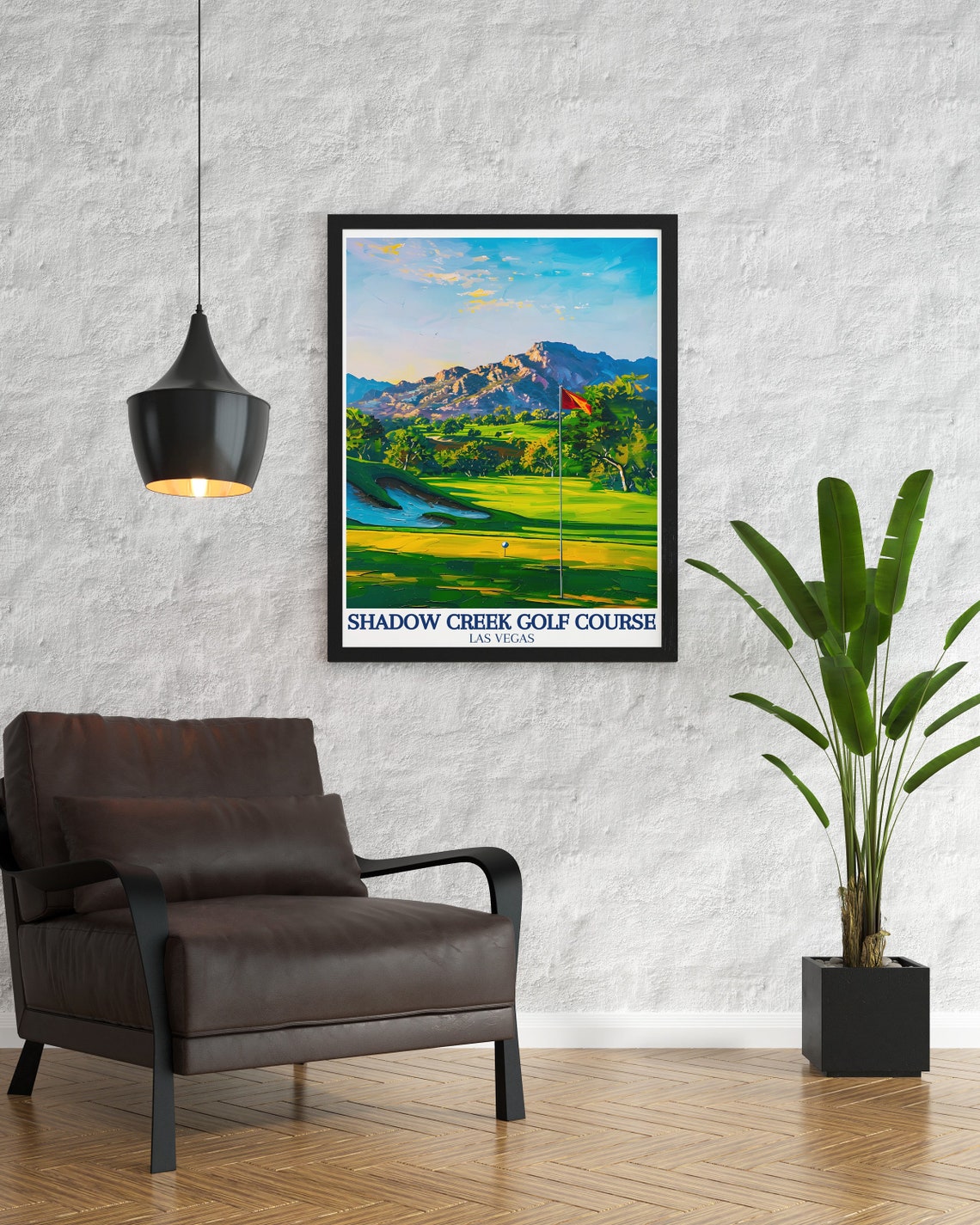 Shadow Creek Golf Course Las Vegas Flagstick at Sunset Art Poster - Image 3