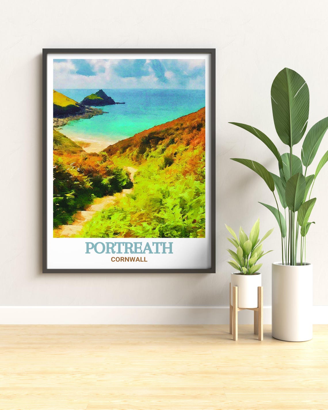 Portreath Cornwall Coastal Path Clifftop Ocean Travel Poster - Image 3