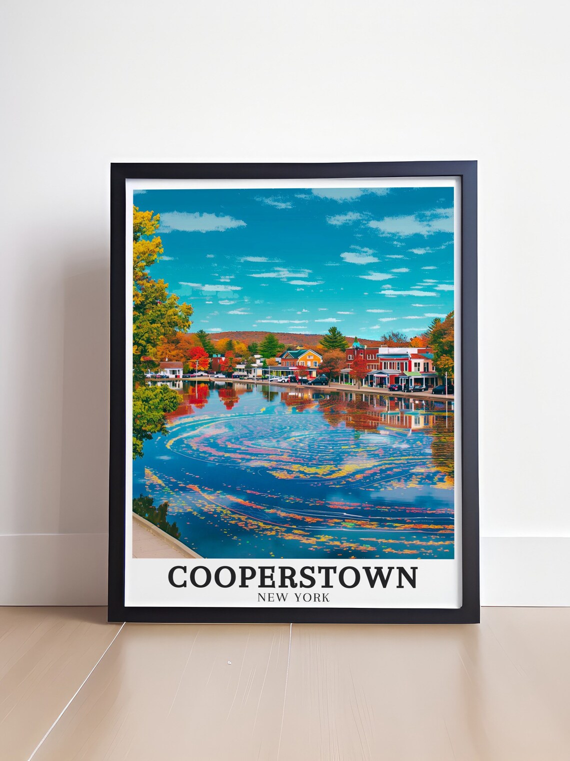 Cooperstown Otsego Lake Autumn Reflections New York Travel Poster - Image 4