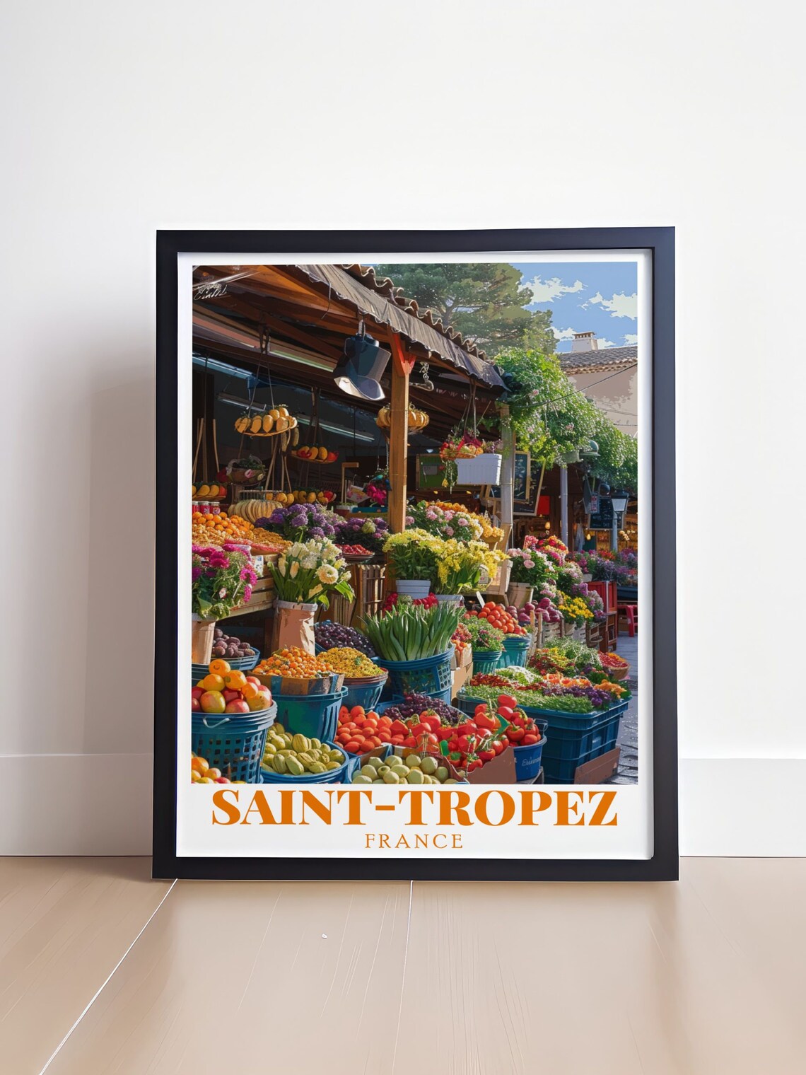 Saint-Tropez France Place Des Lices Market Stall Color Poster - Image 4