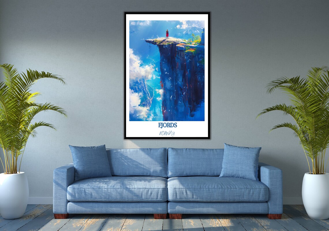 The Fjords Travel Print Preikestolen Pulpit Rock Trolltunga The Fjords Norway Home Dcor The Fjords Art Print Scandinavian Mountains - Image 3