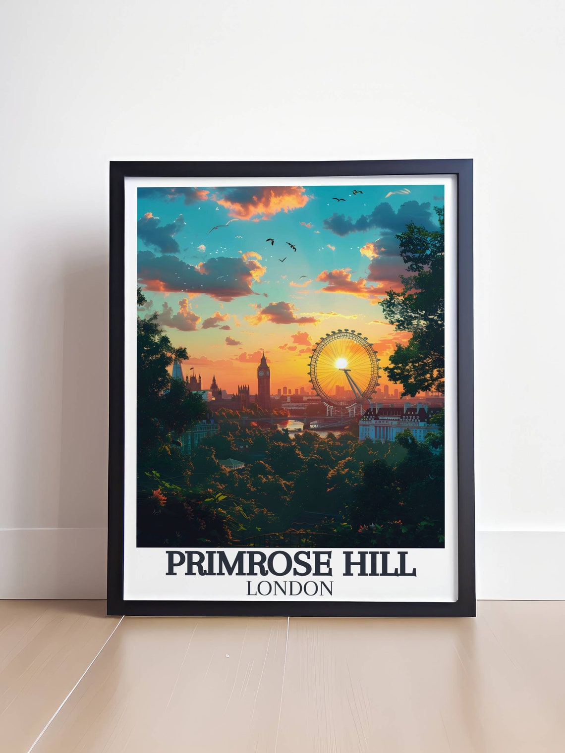 Primrose Hill London Sunset Skyline Over London Eye View Poster - Image 4