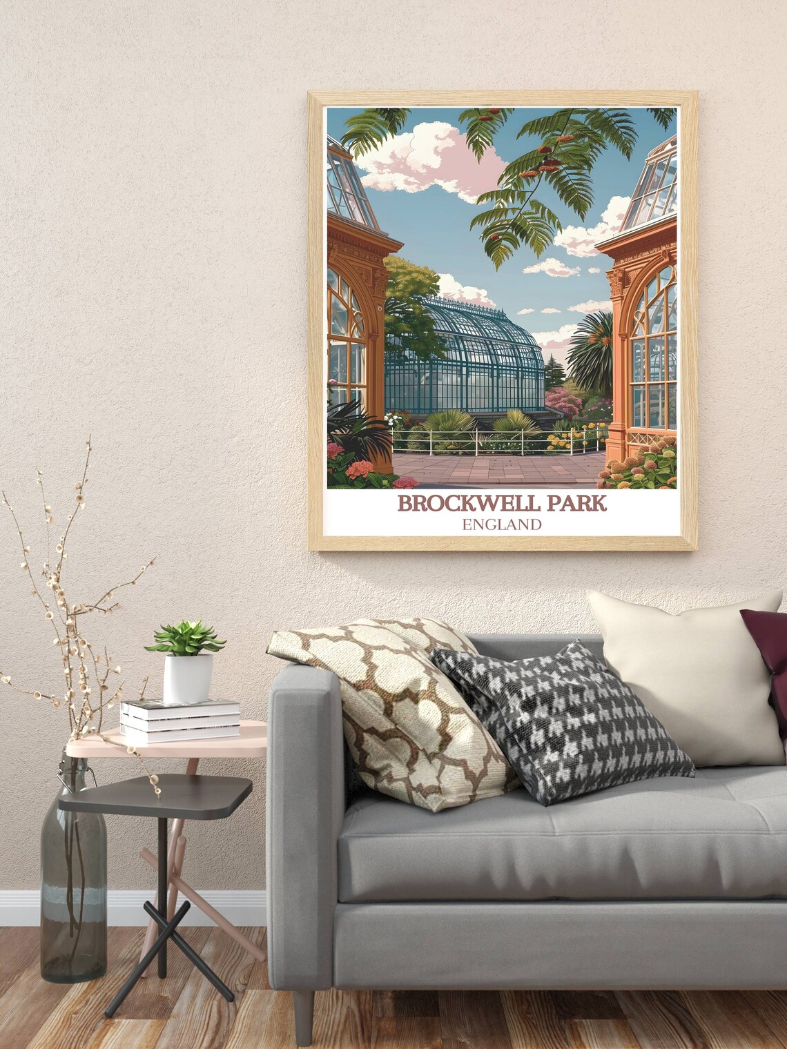 Brockwell Park London Victorian Glasshouse Palm Trees England Poster - Image 3
