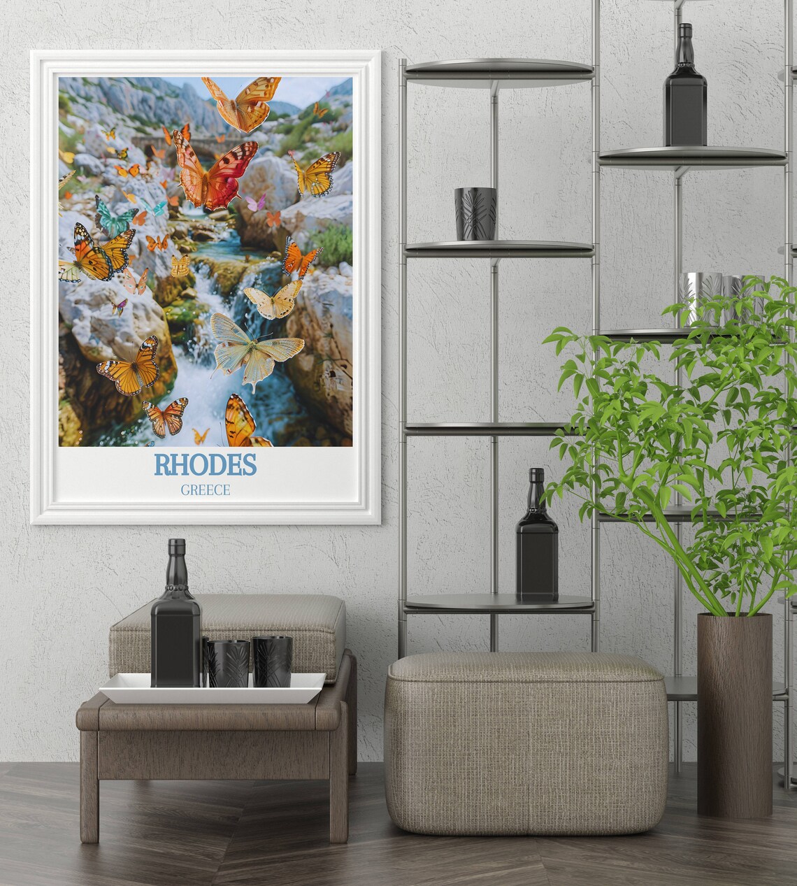 Rhodes Greece Butterflies Valley Rocky Stream Island Magic Poster - Image 4