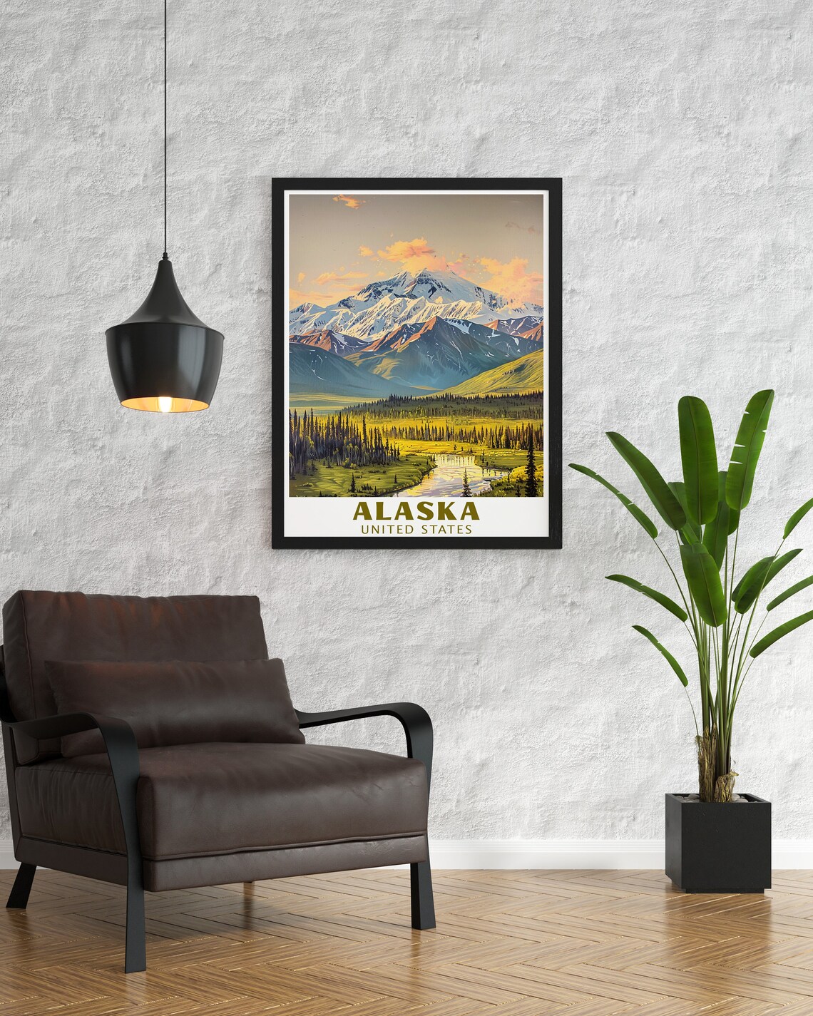 Alaska Denali Snowcapped Peak Wilderness Mountain Scenery Poster - Image 2