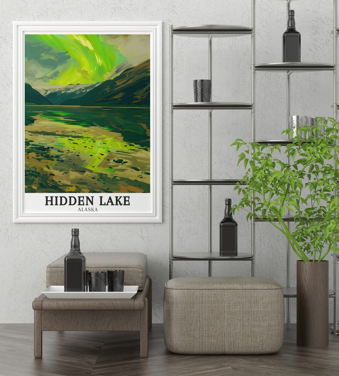 Hidden Lake Travel Art Kenai Fjords And Northern Lights Decor Kenai Fjords National Park Gift Hidden Lake Poster - Image 3