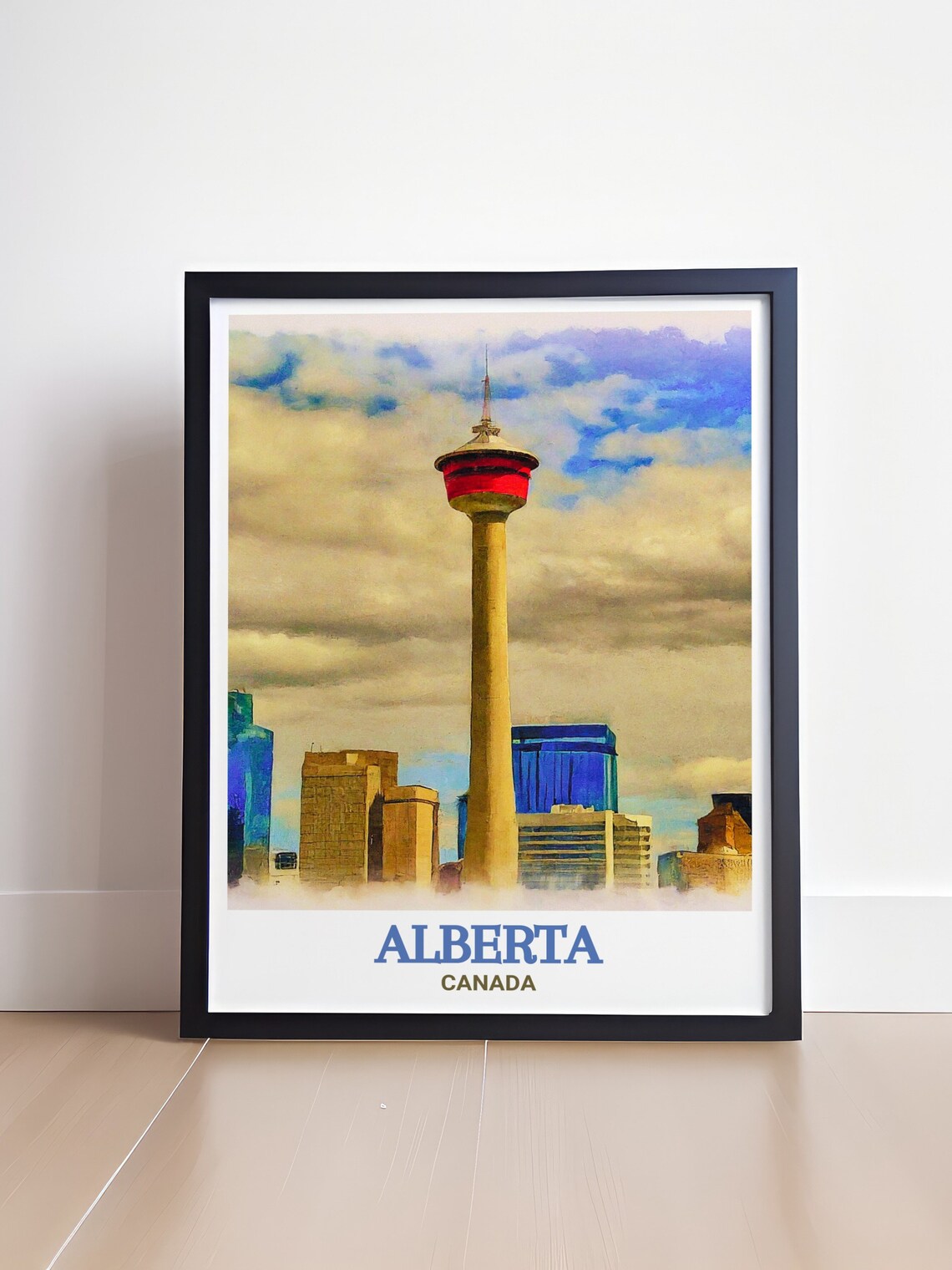 Alberta Calgary Tower Skyline Watercolor Canada City Landmark Poster - Image 4