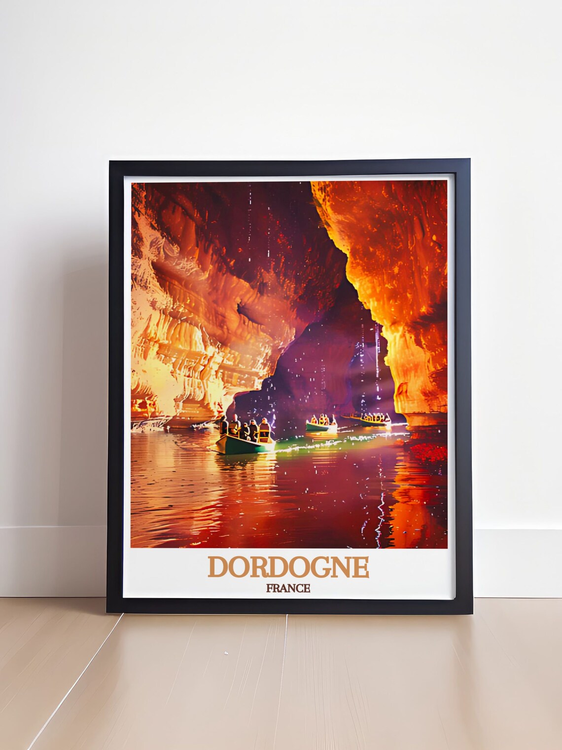 Dordogne France Underground Cave Boat Tour Travel Poster Art - Image 4
